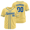 Camiseta de béisbol personalizada con diseño bordado & estilo hip hop & color oro y azul marino