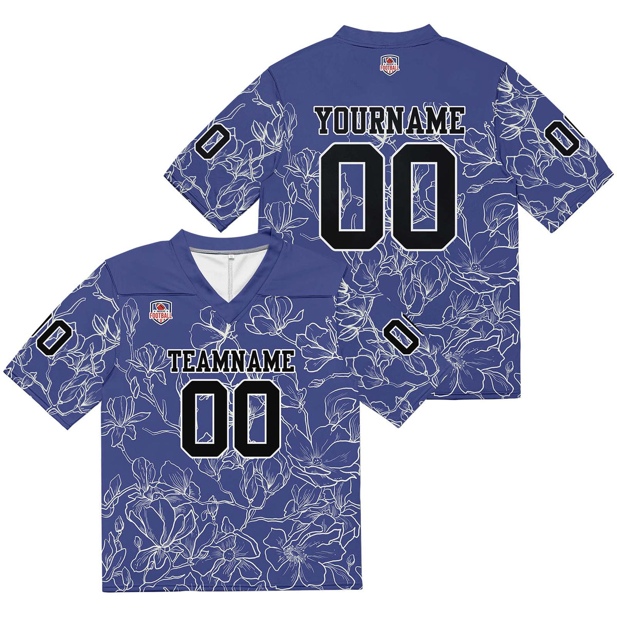 Camiseta de fútbol personalizada con nombre y número del equipo bordados-color gris y morado