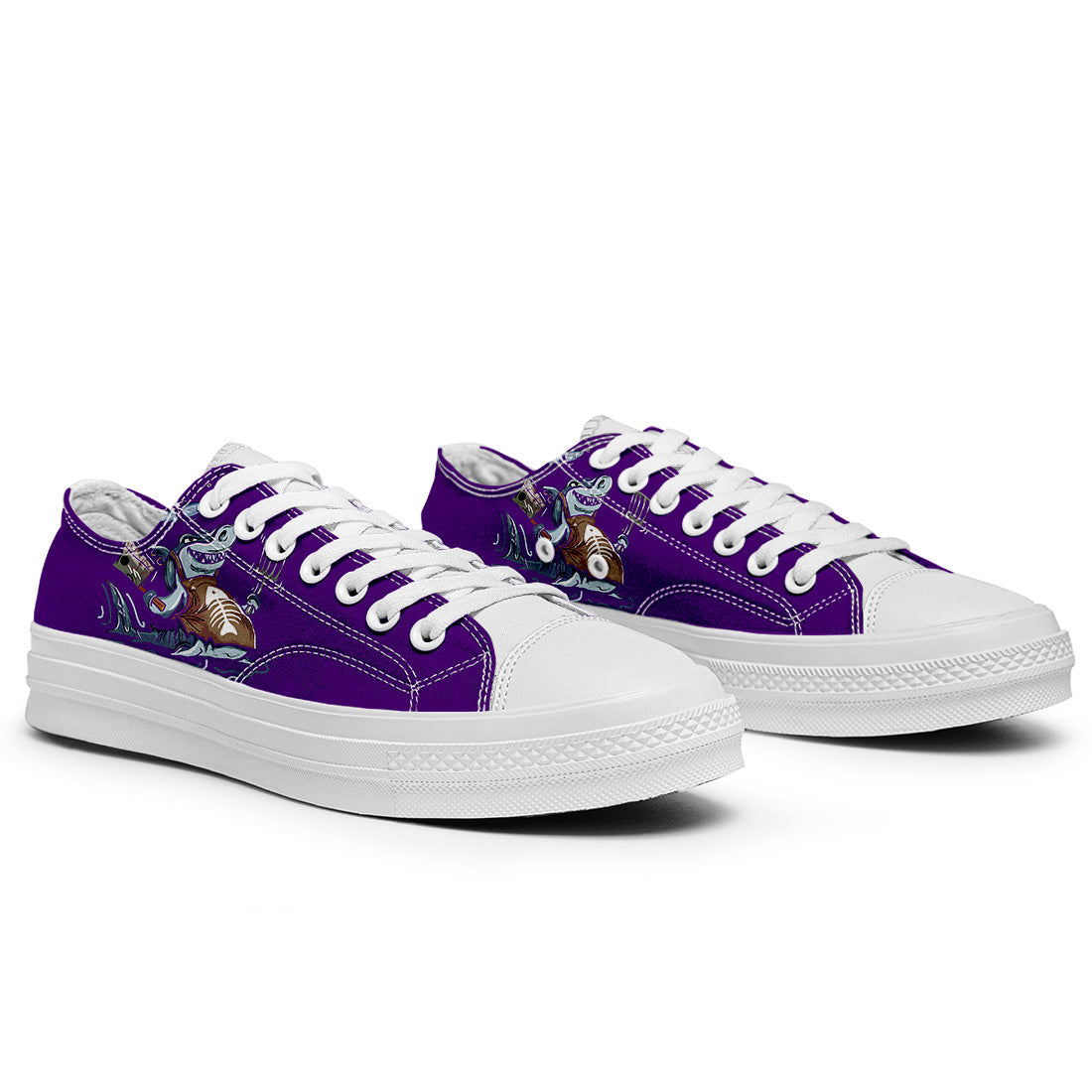 Realza tu estilo con las zapatillas bajas de lona Shark para hombre y mujer