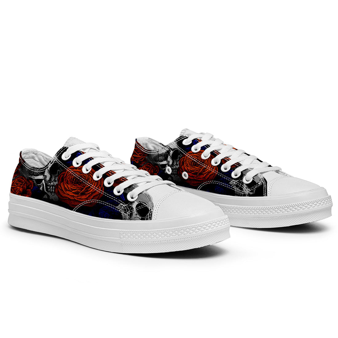 Resalta tu estilo con las zapatillas bajas de lona Skeleton para hombre y mujer