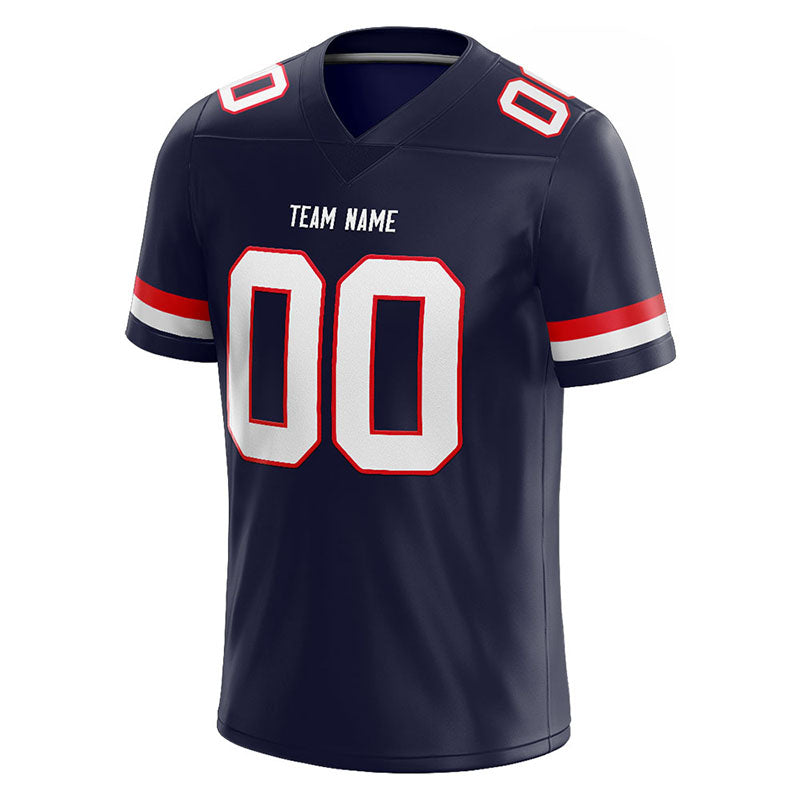 customized  authentic football jersey navy-red-white mesh