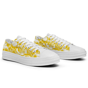 Resalta tu estilo con las zapatillas bajas de lona Skeleton para hombre y mujer
