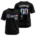 Camisetas de béisbol negras personalizadas con diseño bordado y estilo hip hop
