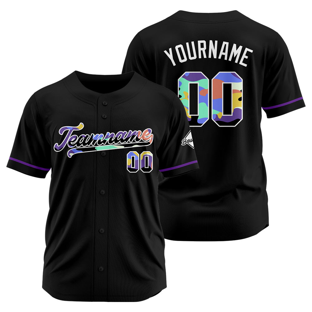 Camisetas de béisbol negras personalizadas con diseño bordado y estilo hip hop