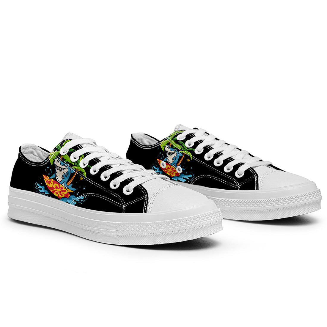 Realza tu estilo con las zapatillas bajas de lona Shark para hombre y mujer