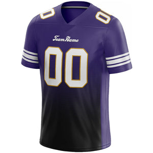 custom authentic gradient fashion football jersey purple-black-white mesh
