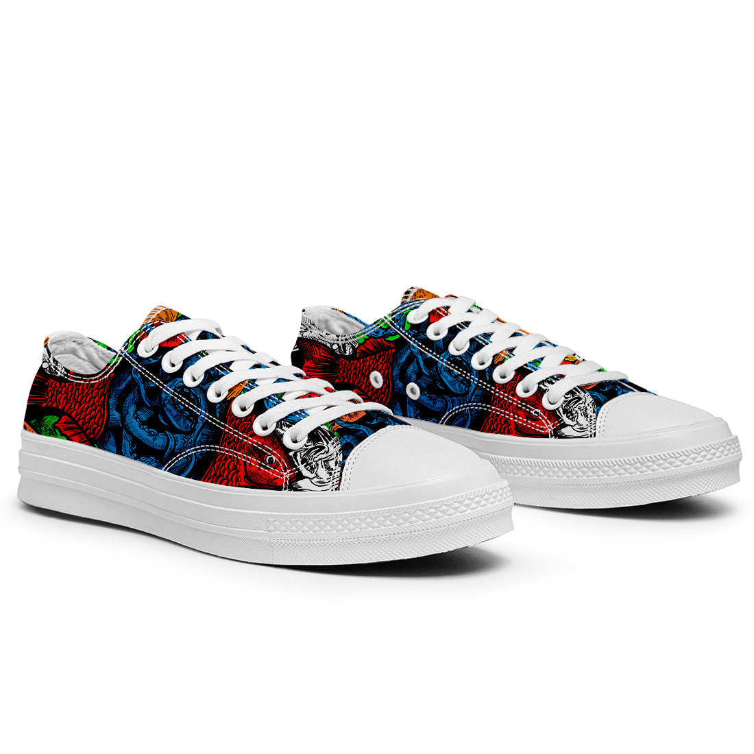 Resalta tu estilo con las zapatillas bajas de lona Fish para hombre y mujer