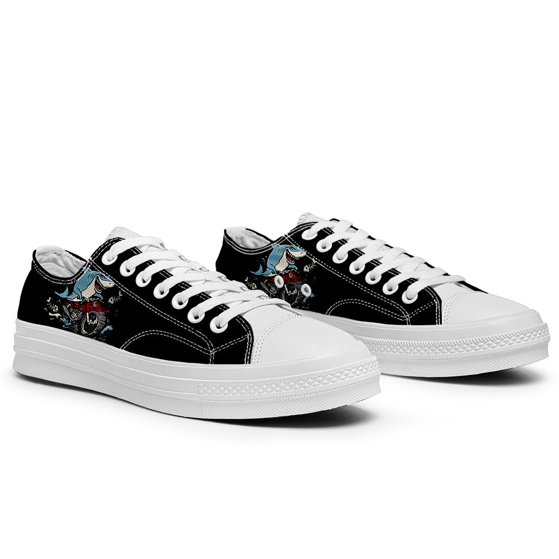 Realza tu estilo con las zapatillas bajas de lona Shark para hombre y mujer