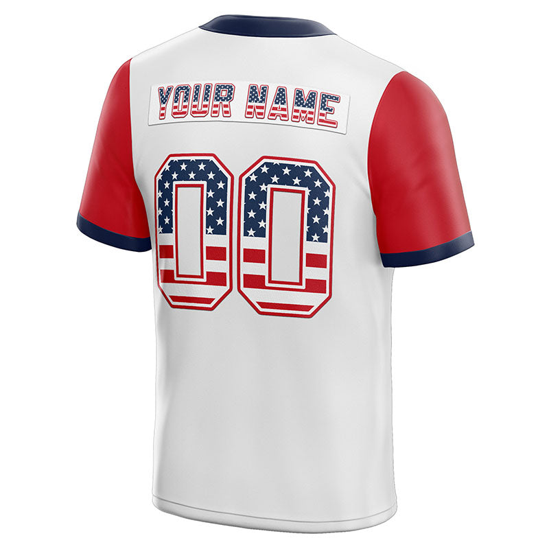 customized authentic football jersey navy-red-white mesh big size 7x
