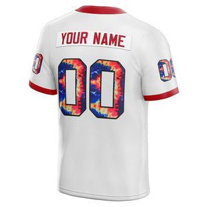 team customized authentic tie dye football jersey white-royal mesh