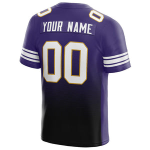 custom authentic gradient fashion football jersey purple-black-white mesh