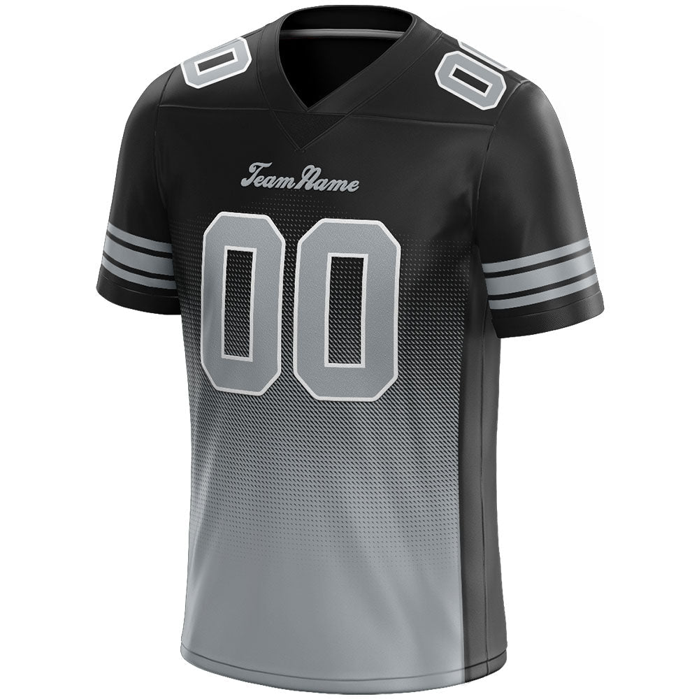 custom authentic gradient fashion football jersey black-gray
