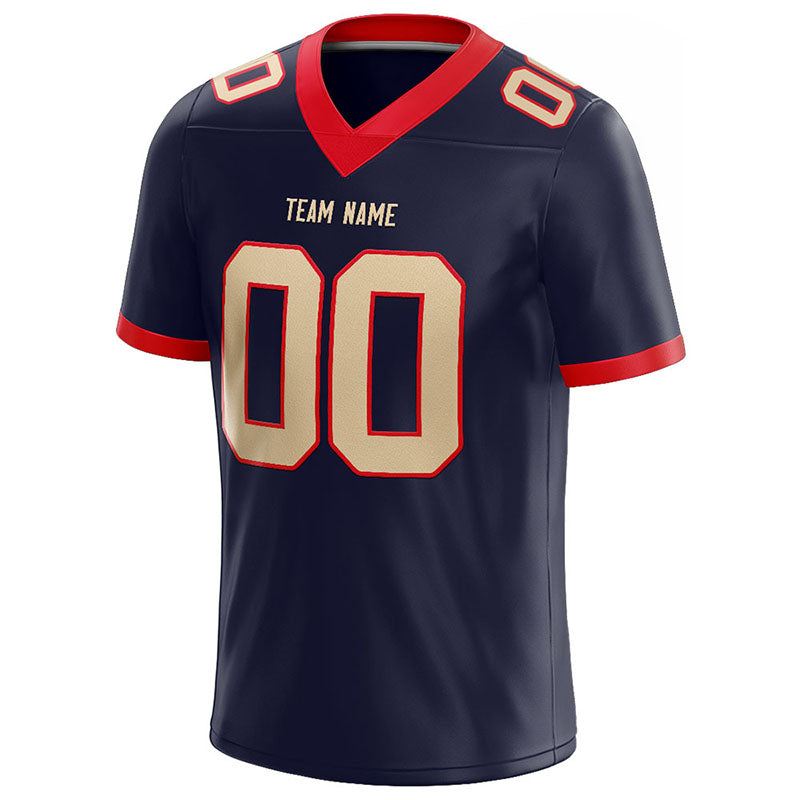customized  authentic football jersey navy-gold-red