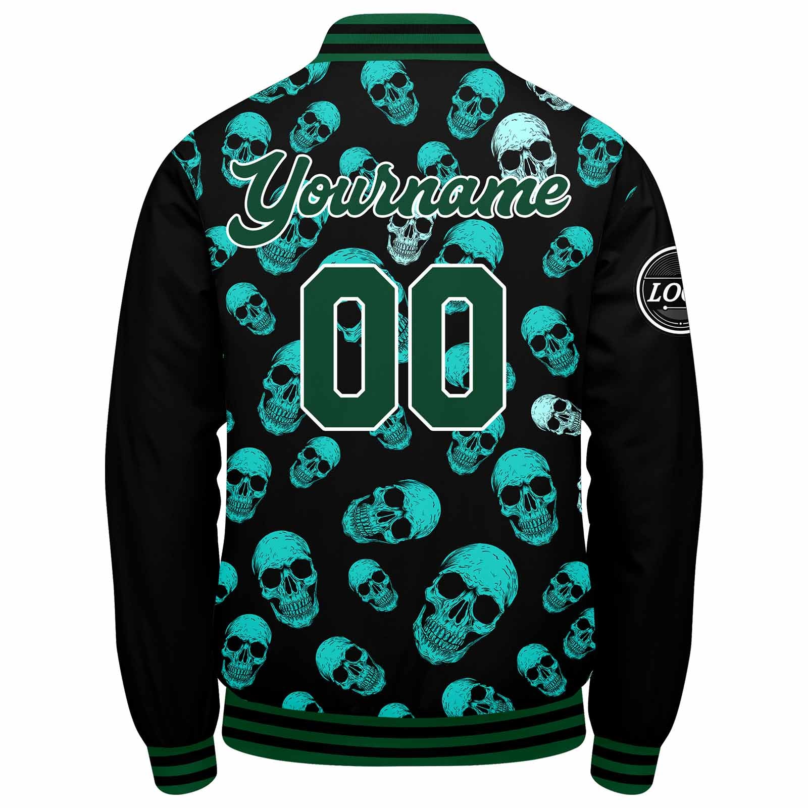 Chaqueta universitaria personalizada estilo Letterman para hombres-mujeres y jóvenes-color verde oscuro