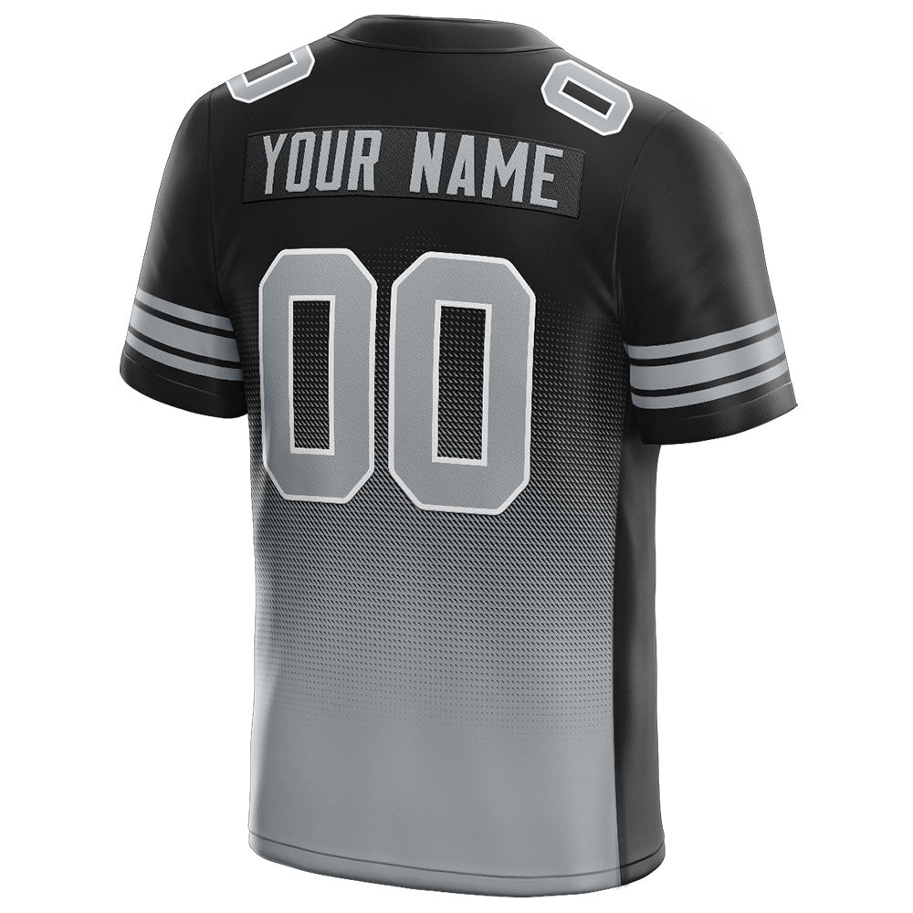 custom authentic gradient fashion football jersey black-gray