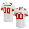 customized authentic football jersey white  red- orange mesh