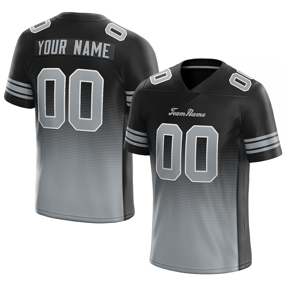 custom authentic gradient fashion football jersey black-gray