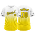 Camiseta de béisbol amarilla con dise?o personalizado estampado a todo color