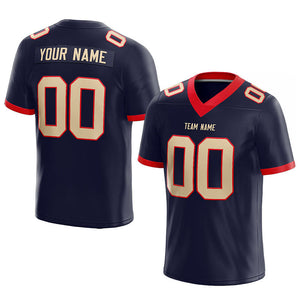 customized  authentic football jersey navy-gold-red