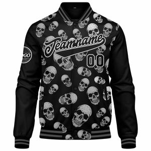 Chaqueta universitaria personalizada estilo Letterman para hombres-mujeres y jóvenes-color gris