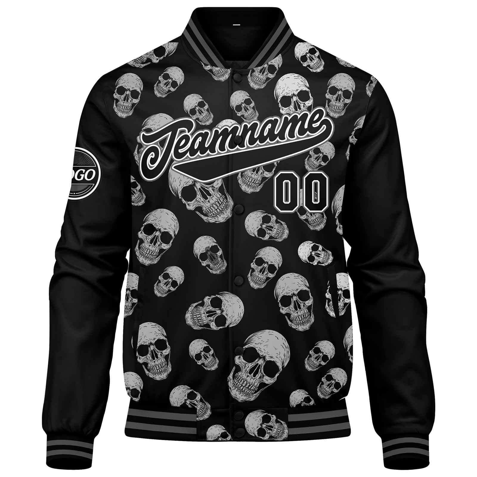Chaqueta universitaria personalizada estilo Letterman para hombres-mujeres y jóvenes-color gris