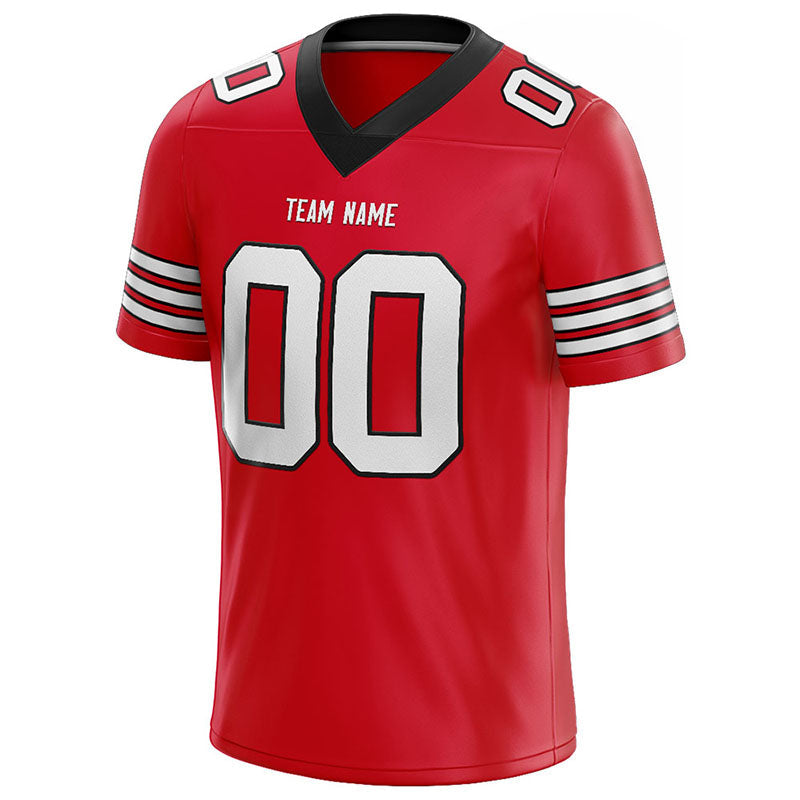 customized  authentic football jersey red-white-black