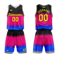 Uniforme de baloncesto rosa fucsia con degradado personalizado-estampado con tu logotipo-nombre y número