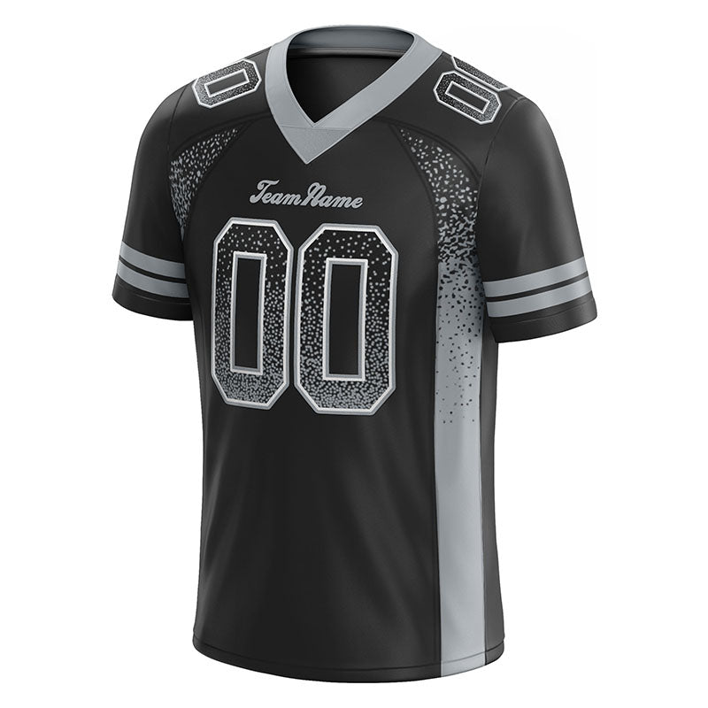 custom authentic drift fashion football jersey black-gray mesh