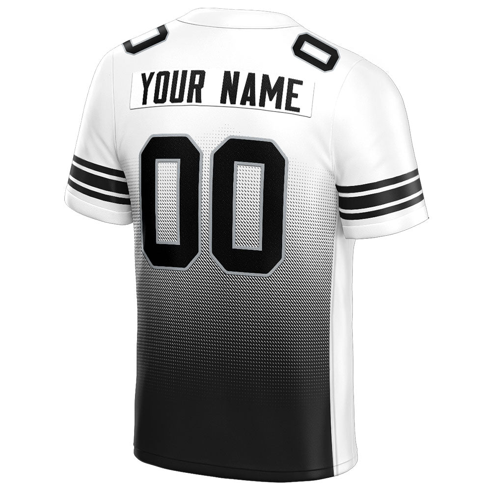 custom authentic gradient fashion football jersey white-black