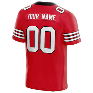customized  authentic football jersey red-white-black