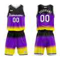 Uniforme de baloncesto personalizado con degradado morado y estampado de tu logotipo-nombre y número