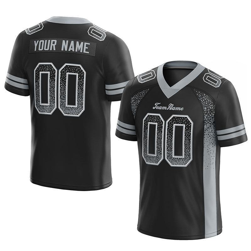 custom authentic drift fashion football jersey black-gray mesh