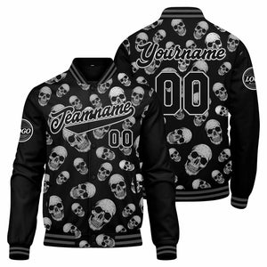 Chaqueta universitaria personalizada estilo Letterman para hombres-mujeres y jóvenes-color gris