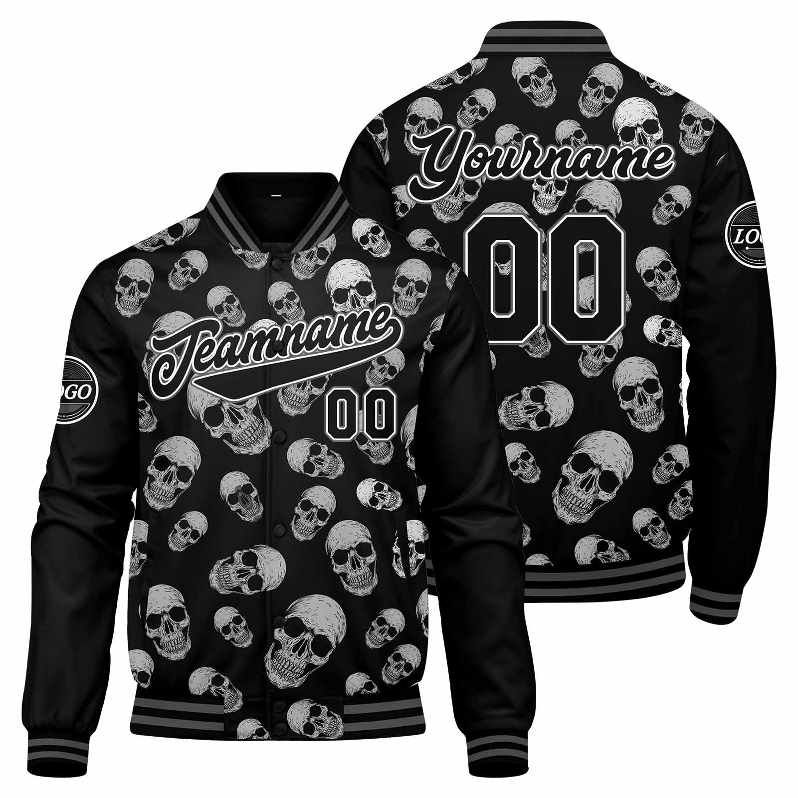 Chaqueta universitaria personalizada estilo Letterman para hombres-mujeres y jóvenes-color gris