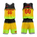 Uniforme de baloncesto personalizado con degradado amarillo impreso con tu logotipo-nombre y número