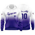 Sudadera con capucha personalizada con degradado para hombre-mujer-niña o niño Estampa tu logotipo-nombre o número en color morado