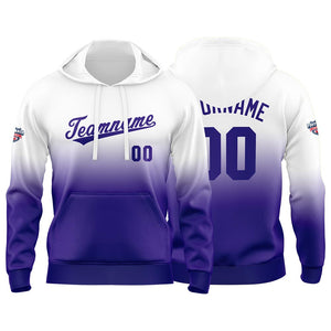 Sudadera con capucha personalizada con degradado para hombre-mujer-niña o niño Estampa tu logotipo-nombre o número en color morado