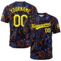 Dise?o personalizado de camiseta de béisbol con estampado completo - Negro fluido