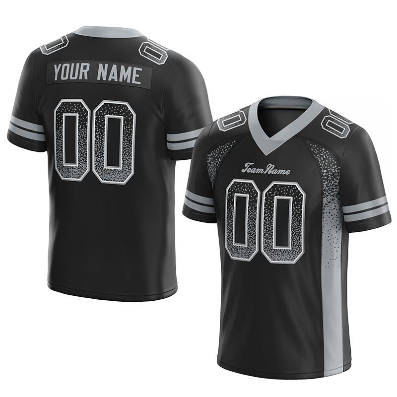custom authentic drift fashion football jersey white-black mesh