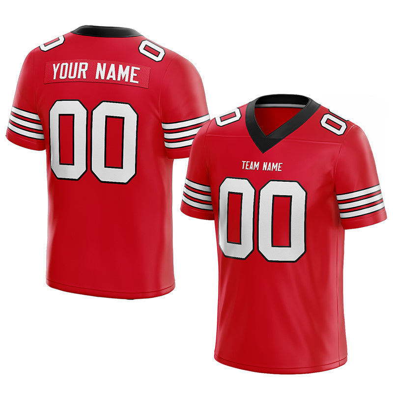 customized  authentic football jersey red-white-black