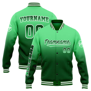 Chaqueta universitaria personalizada estilo Letterman para hombres-mujeres y jóvenes-color verde
