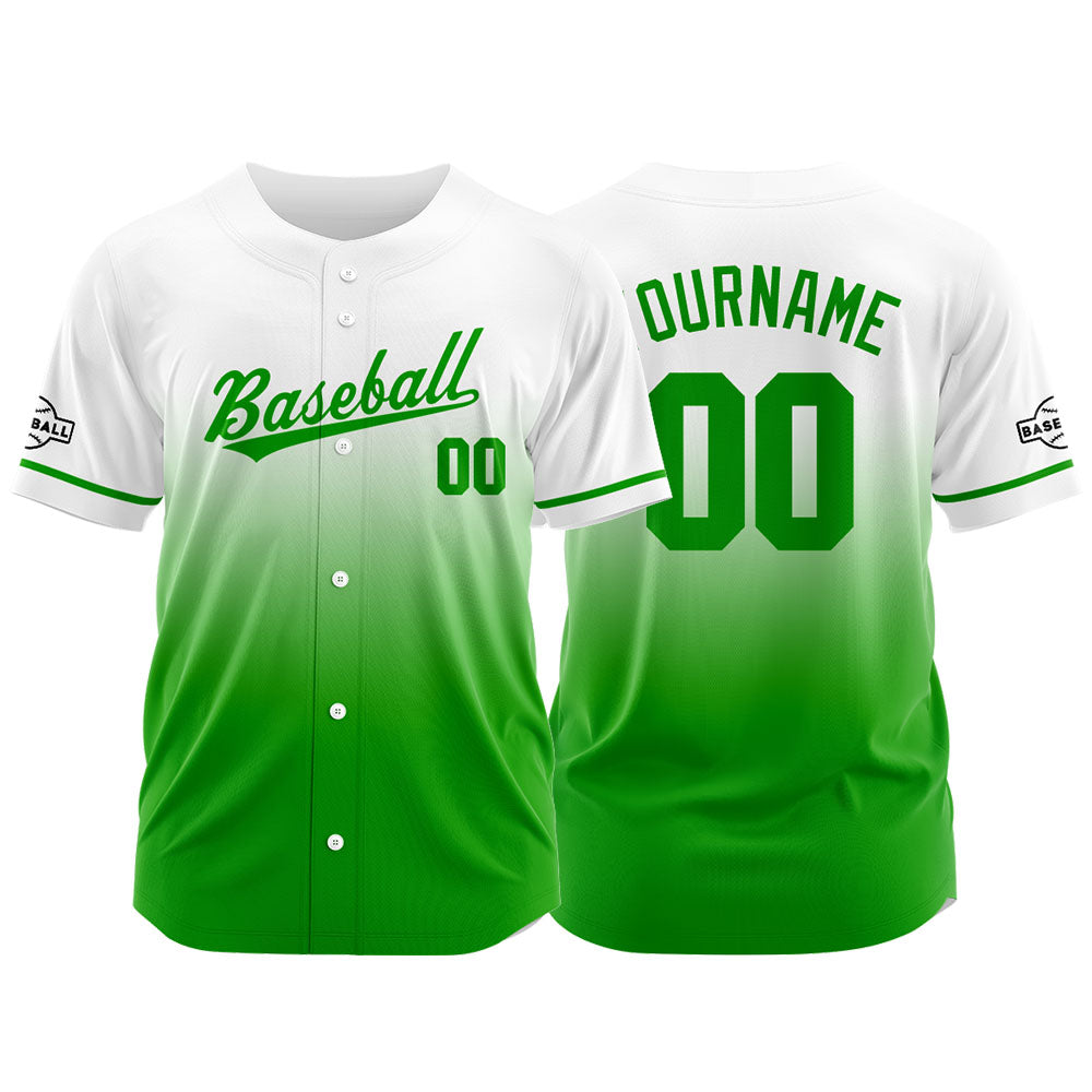 Dise?o personalizado de camiseta de béisbol verde con estampado completo