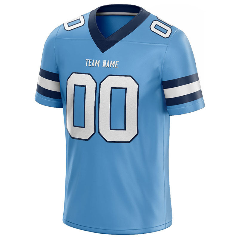 customized  authentic football jersey light blue-white-navy