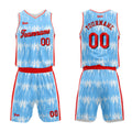 Uniforme de baloncesto personalizado Acoustic Wave azul claro con tu logotipo-nombre y número impresos