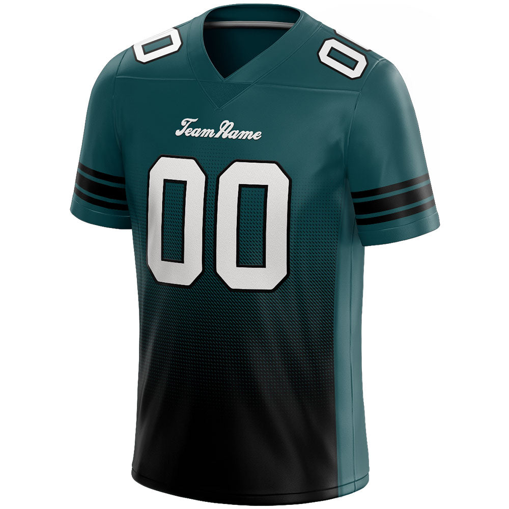 custom authentic gradient fashion football jersey white-black