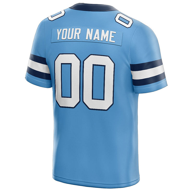 customized  authentic football jersey light blue-white-navy