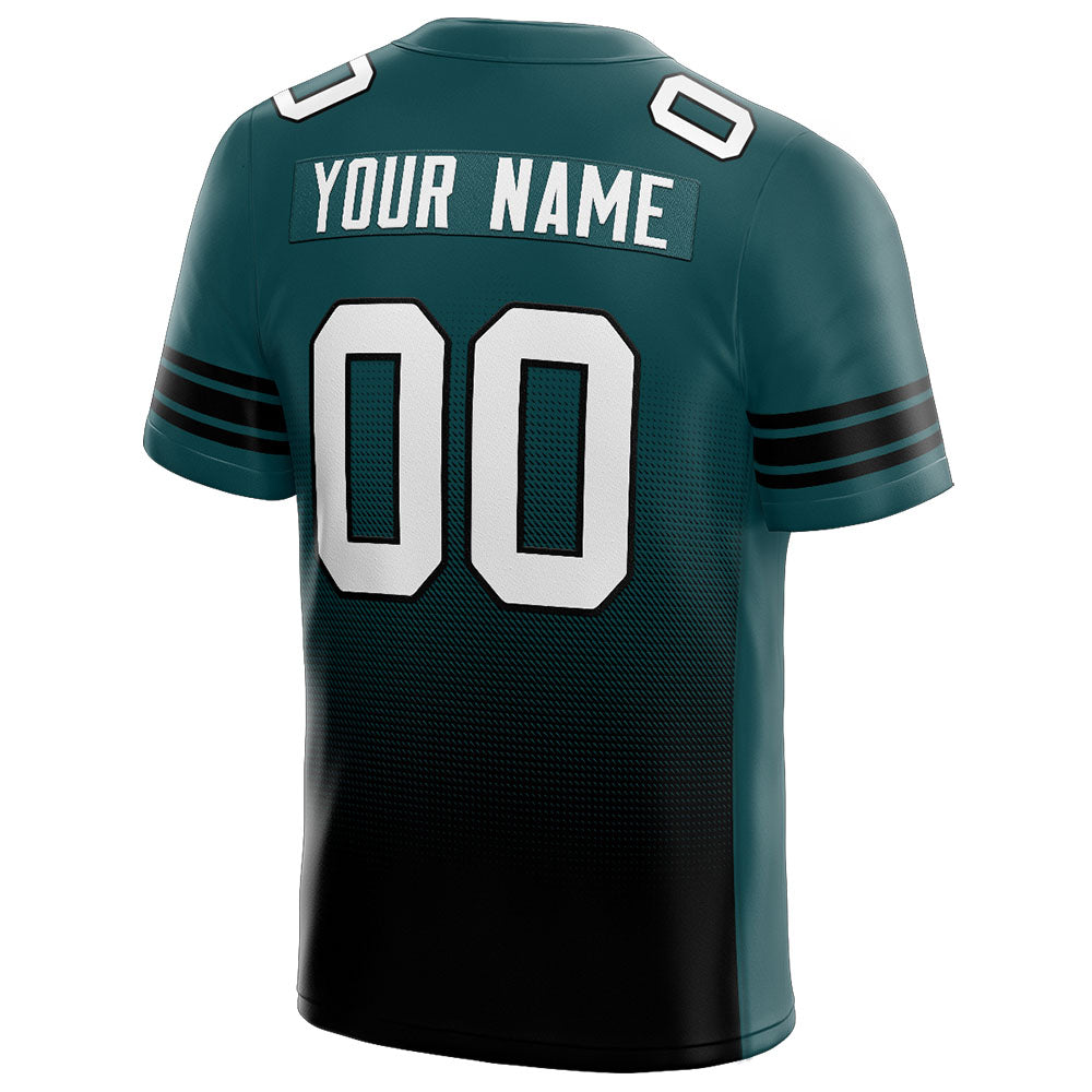 custom authentic gradient fashion football jersey white-black