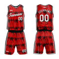 Uniforme de baloncesto personalizado Acoustic Wave rojo con tu logotipo-nombre y número impresos