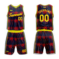 Uniforme de baloncesto azul marino personalizado con diseño de onda acústica-impreso con su logotipo-nombre y número