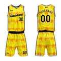 Uniforme de baloncesto personalizado Acoustic Wave amarillo con tu logotipo-nombre y número impresos